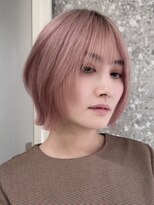 サンク 原宿 表参道(cinq) ヘーゼルベージュピンクベージュハッシュカットレイヤーボブ韓国