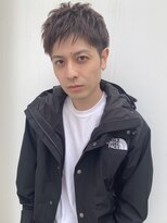 フッズ(HOODS)&nbsp;ダークアッシュ　刈り上げメンズショート　サーフカール