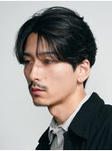 難波ニュアンスパーマ毛流れセンターパートウルフフェザーパーマ