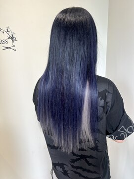 バンブーグラス バイ ユアーズヘアー(Bamboo grass by youres hair) ネイビーブルー×エクステ