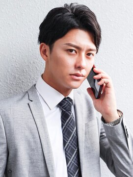 アフロート ディル(AFLOAT D'L) 七三オールバック ツイストパーマ ビジネス かき上げヘア