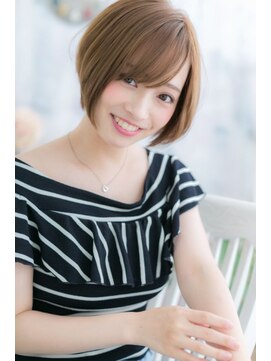 ミック ヘアアンドメイク アップ 駒込店(miq Hair&Make up) ウルフショート◎ベージュ系カラーツヤ感小顔ボブ