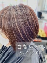 フレンズ 平岡店(friend's) 【札幌平岡　デザインカラー(ハイライト)/白髪ぼかし】藤谷依奈