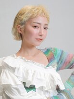 ラトリエ ブロカント 立川北口店(L'atelier BROCANTE) 切りっぱなし ボブ バニラベージュ 透明感 ケアブリーチ 小顔