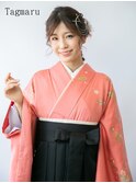 卒業式袴着付けヘアセット☆大人気玉ねぎヘア水引アレンジ☆
