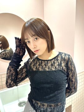 レア 渋谷(Le'a) タッセルボブ/切りっぱなしボブ/ボブ/韓国ボブ/オレンジベージュ