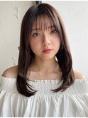 小顔 フェミニンロング メルティーカラー 似合わせカット"