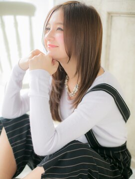 大波純一美容室パーティハン ツヤ髪ミルクティーアッシュレイヤーロングa小山10代20代30代