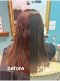 こだわりの縮毛矯正【29】+髪質改善カラートリートメント