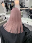 ニュアンスカラーホワイトピンク韓国へアミルクティーピンク