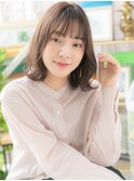 グレージュシースルーバング小顔ウルフボブh4大宮20代30代40代