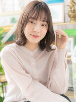 カバーヘア ブリス 大宮西口(COVER HAIR bliss) グレージュシースルーバング小顔ウルフボブh4大宮20代30代40代