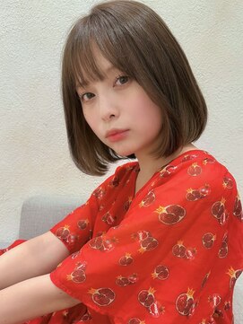 ステアケース 武蔵小杉店(stair:case) モカグレージュ大人かわいい内巻きボブ大人ボブ暗めカラー