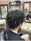 MEN’S HAIR/ブルーブラック/フェザーパーマ/ 印西　印西市
