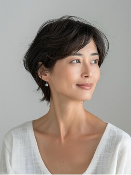 50代の横顔を美しくする上品ショート