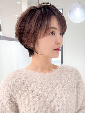 ロンドエニカ 大宮(Lond enika) 黒髪カタログ/ショート/オリーブグレー/小顔に見せるヘア☆149