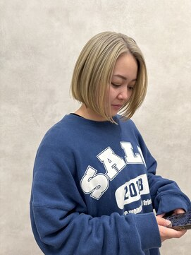 オンドバイサク(ondo by Saku) ハイトーンカラー/ブリーチカラー/ミルクティーベージュ/20代