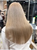 ヘーゼルベージュミルクティーベージュブリーチなしダブルカラー