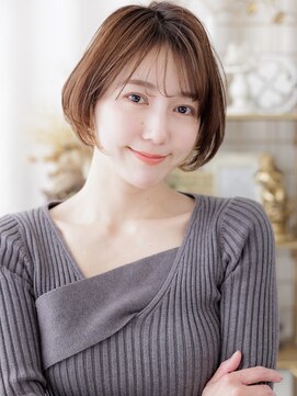 カバーヘア ブリス 志木南口駅前店(COVER HAIR bliss) 小顔前下がりミニボブショートブリーチなしインナーカラー30代c8