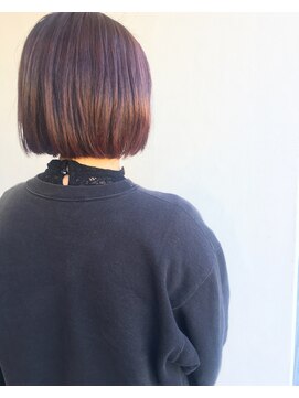 ヘアメイク オブジェ(hair make objet) 切りっぱなし ナチュラルピンクボブ＊＊＊＊＊KAI
