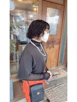ボン マール ヘアー(Bon Male hair) 【黒髪ボブ × 無造作パーマ】