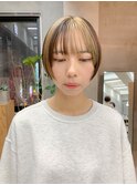 セクションカラー、ポイントブリーチ、ベージュ、ハイライト