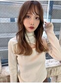 大人可愛い韓国ヘアーミディアムベージュ