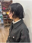 パーマ風カール×ショートミディ