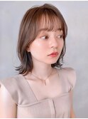 くびれヘア薄めバングうる艶髪こなれヘア外ハネボブ愛され