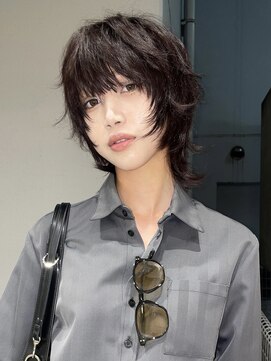 シャギーレイヤーウルフ×深めのボルドー