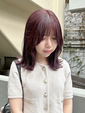 ラミエ バイ メルト 吉祥寺(lamie by melt) 小川/ブリーチなしwカラーミディアムレイヤーピンクラベンダー