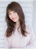 流しバング フェザーロング 簡単スタイリング☆