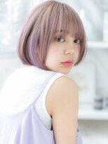 カバーヘア 上尾西口店(COVER HAIR)&nbsp;ツヤ髪ラベンダーカラー透け感前下がりボブa上尾10代20代30代