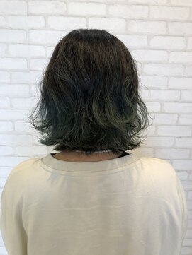 ビス ヘア アンド ビューティー 西新井店(Vis Hair&Beauty) グラデーションカラー/バレイヤージュ/グリーン/ケアブリーチ