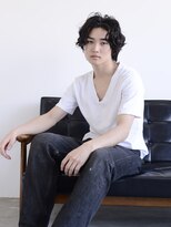 ロアー ヘアー マックイーン 流山おおたかの森店(RAWR hair McQueen) メンズパーマ_センターパートウルフ