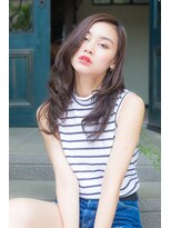 ステージ(STAGE)&nbsp;大人かわいい/レイヤーロング/グレーベージュ/前髪パーマ/幡ヶ谷