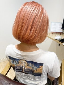 エミス バイ メルト 吉祥寺(emis by melt) 【堀惠】ブリーチオレンジカラー吉祥寺20代30代40代ボブレイヤー