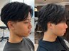 【森限定】この季節ピッタリフェザーパーマ＋フェード刈り上げ【千葉/MEN'S】