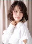 大人美人イヤリングカラー抜け感カールこなれボブY川口20代30代