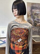 ヘアーアイストゥーレ(HAIR ICI TRE)&nbsp;ボブ　ミニボブ　ストレートパーマ　ダークカラー　担当桜桃