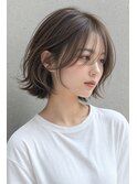 大人可愛い抜け感くびれボブ＊グレージュ/20代30代