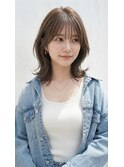 小顔見え◎顔周りカット×ミディロング　20代30代40代