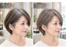 白髪ぼかしカラーのBefore→After【東大阪/白髪ぼかし/白髪ぼかしハイライト】