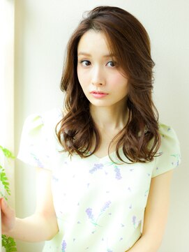 アフロート ディル(AFLOAT D'L) 《AFLOATディル裕二朗》前髪長めの毛流れセミロングヘアパーマ