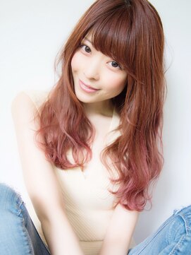 アンジュ ヘアー(Ange hair) アンジュヘア　流し前髪の無造作カールスタイル