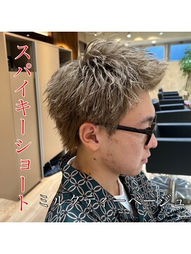 ルースト 西院店(ROOST) スパイキーショート/ミルクティーベージュ/メンズショート