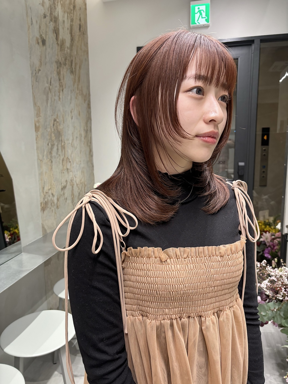 ブリーチなしカラーオレンジブラウン