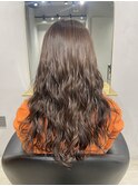 コテ巻き風ロングパーマ