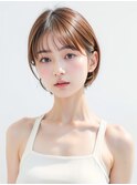 ショートボブルフ黒髪ネビージュ小顔ワンレン20代30代40代50代
