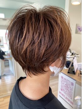 イニシエート 音更店(Initiate)の写真/《リピーター多数◎》伸びてもまとまる＆小顔見えショートが大人気☆ご自宅でのセットも簡単に◎